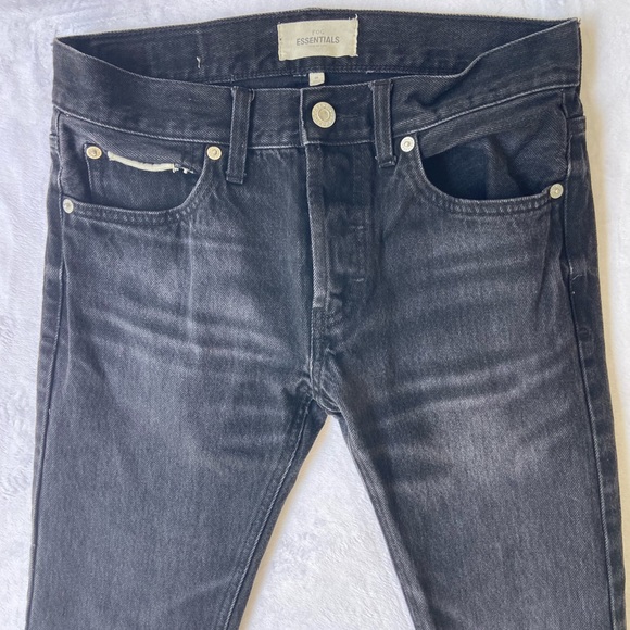 Fog Essentials Fear of God Ankle Zip Skinny Faded Denim Jeans - Size 28 - Picture 4 of 13